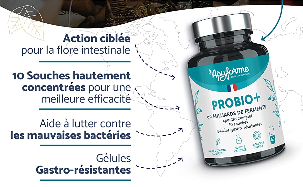 Apyforme complément alimentaire probiotique flore intestinale Probio+ fabriqué en france