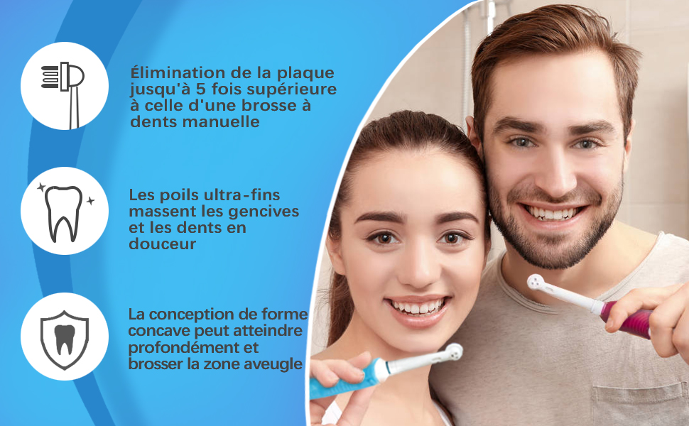 têtes de brosses à dents électriques pour un nettoyage de précision 