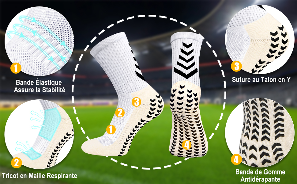 Chaussettes de Foot Antidérapantes