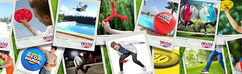 Wicked, booma, boomerang, frisbee, sport disc, mega bounce