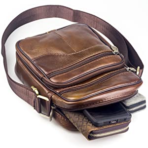 Men Leather Handbag Shoulder Bag 