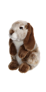 peluche lapin bélier marron réaliste