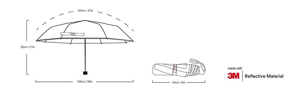 Salzmann Parapluie réfléchissant, protection contre les UV, anti-UV, noir, bleu