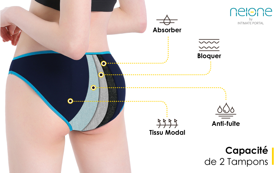 Neione Culotte Menstruelle Bikinis Menstruels Coupe Échancrée