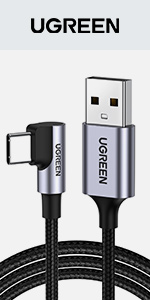 UGREEN Câble USB C Coudé 90 Degrés Charge Rapide 3A