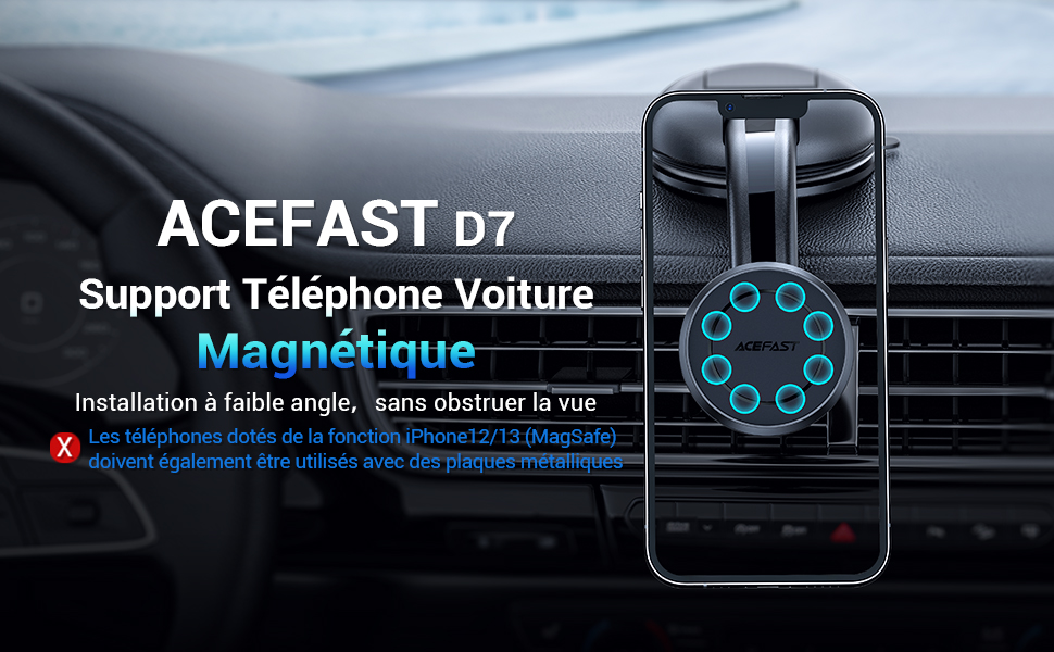 Support porte telephone téléphone voiture magnétique aimanté aimant tableau de bord pour iphone 