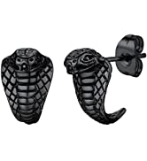 PROSTEEL Boucles d'Oreilles Clous Homme en Acier Inoxydable avec Pierre Rouge/Forme Animal/Tête d...