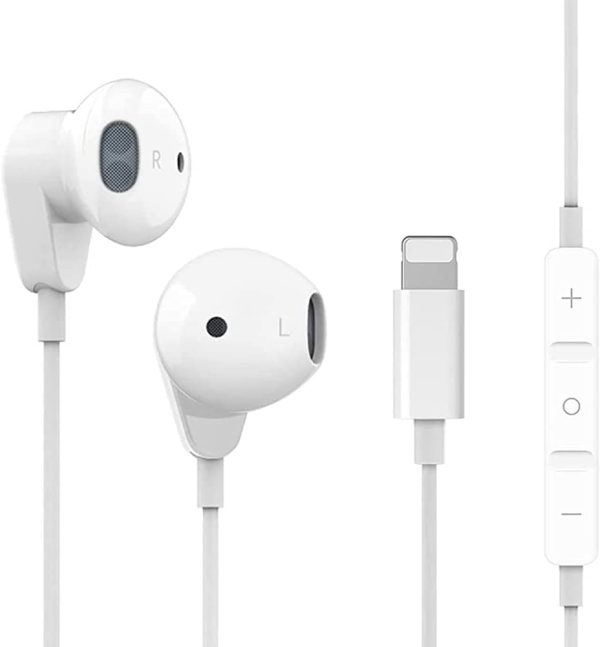 Écouteurs Intra-Auriculaires pour iPhone,écouteurs filaires stéréo HiFi avec Micro et contrôle du Volume intégrés,compatibles avec iPhone 13/12/12 pro/12mini/11/11pro/X/XR/XS/XS Max/SE/8/8P/7/7Plus – Image 2