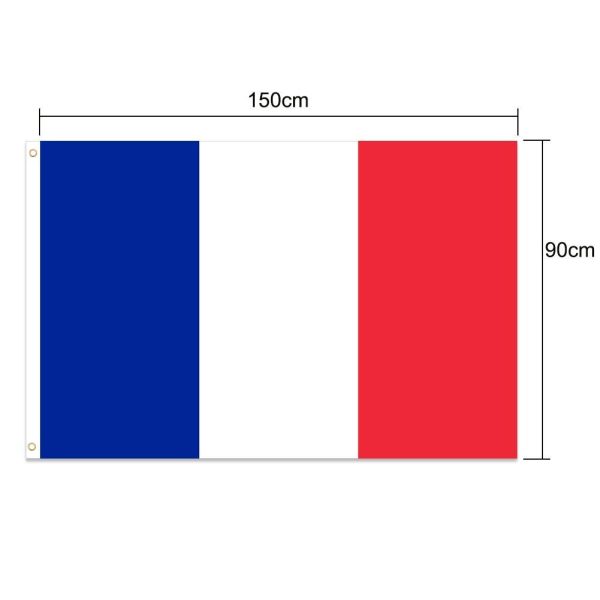 hollylife Drapeau Francais 150 x 90 cm Deux œillets métalliques Fanion France Tissue à colorier Bleu Blanc Rouge Couleurs Vives Parfait Les Festivals, manif, dans Le Jardin à l'extérieur – Image 6