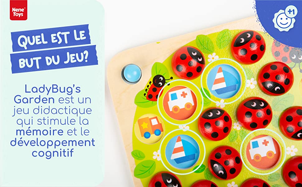 Ladybug Garden - jeu de mémoire pour enfants bebe montessori didactique développement cognitif 