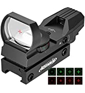 AOMEKIE Viseur Point Rouge Vert HD avec Luminosité Réglables Airsoft Red Dot Sight Étanche pour P...