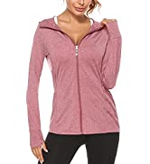 Sykooria Veste de Sport Femmes Vêtements de Sport Sweat Zippé avec Capuche à Manches Longues pour...