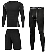 Sykooria Tee Shirt Compression Homme Ensemble de Sport Homme Séchage Ultra Rapide pour Sport Runn...