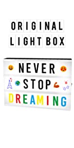 Light box original avec 210 lettres et 90 émois