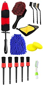 Yumzeco 15PCS Brosse Jante Voiture,Brosse Pour Jantes Auto