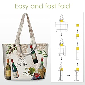 Sac Courses Reutilisable Bouteille de Vin