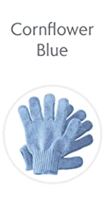 Temple Spring Gants exfoliants en bambou Bleu bleuet