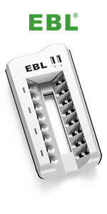 EBL Chargeur 8 Slots avec Ports USB