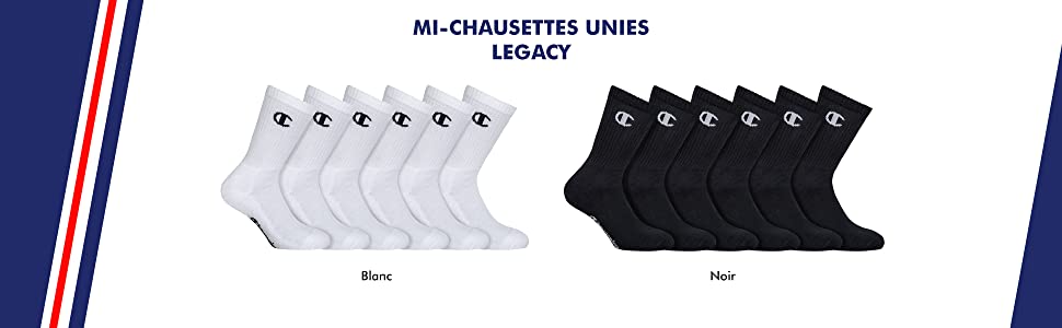 chaussette champion ; chaussette homme; sportswear ; chaussette confortable ; chaussette respirante