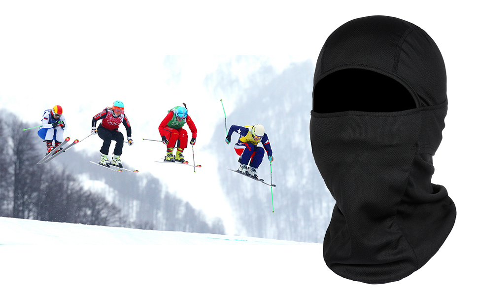 Masque de ski cagoule masque de ski coupe-vent, chapeau d'hiver masque coupe-vent pour hommes, noir