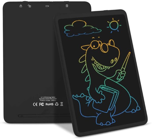 LCD Writing Tablet, 11 inch Electronic Writing and Drawing Board, Erasable Reusable Doodle Pad Tablet for Kids and Adults at Home, School, Office (Black) – Image 4