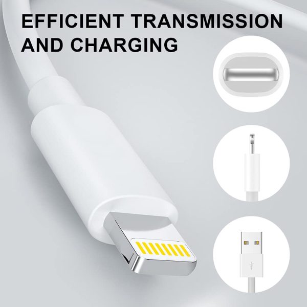 Chargeur iPhone [Certifié Apple MFi] 2 x 6 pieds Câbles USB vers Lightning Câble de charge Transfert de synchronisation de données Compatible avec iPhone 13 12 11 Pro Max XS XR X 8 7 SE iPad – Image 2