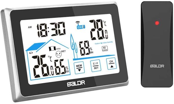 FLYLAND Station météo sans fil, Station de Prévision de Thermomètre Numérique Intérieur Extérieur, Moniteur d'humidité de la Température Domestique, Capteur Numérique à Distance pour Hygromètre – Image 4