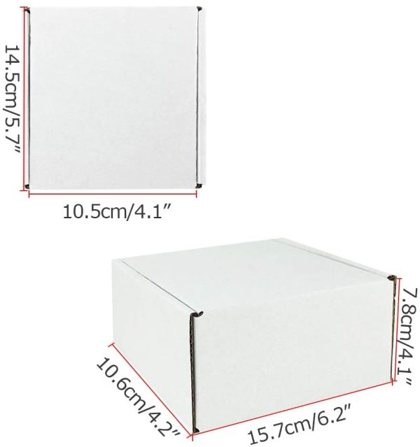 Boîte en Carton Kraft 153x102x76 MM pour l’expédition Postale, Maxibrief Carton Lot de 25, Blanc – Image 5