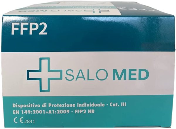 SALO MED 20 masques FFP2 noirs - Certifiés CE 2841 - Emballage individuel - Masque 5 couches - Protection avec filtration BFE > 99 % - Boîte de 20 pièces – Image 5