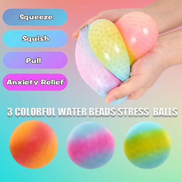 ETASOP Lot de 12 balles Anti-Stress, Squishy Squishy Squeeze Balls, Perles d'eau Fidget Toys pour Enfants et Adultes, Outil calmant pour Le soulagement de l'anxiété, Squeeze Toys pour l'Autisme – Image 4