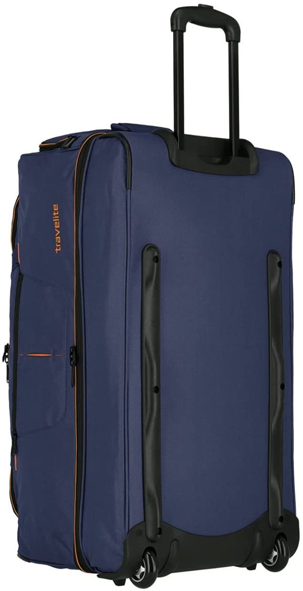 travelite valise trolley à 2 roulettes taille L avec pli d'extension, série de bagages BASICS : sac de voyage à roulettes avec volume supplémentaire, 70 cm, 98 litres (extensible à 119 litres), bleu – Image 5