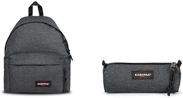 EASTPAK Padded Pak'r Sac à dos, 40 cm, 24 L et Benchmark Single Trousse, 21 cm, Gris (Black Denim)