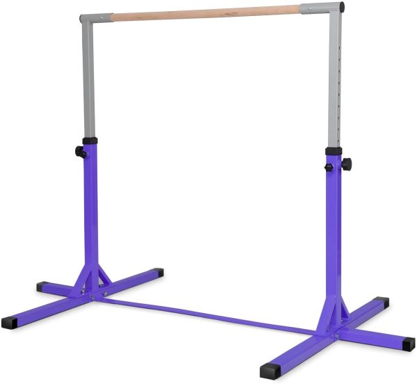 Costway Barre Gymnastique en Acier Hauteur Réglable de 91 à 150CM Capacité de poids100KG pour Ecole, Maison, Jardin Diamètre 4CM – Image 5