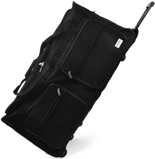 Deuba Sac De Voyage XXL Noir à roulettes Trolley 160L Sac de Sport poignée télescopique 3 Roues