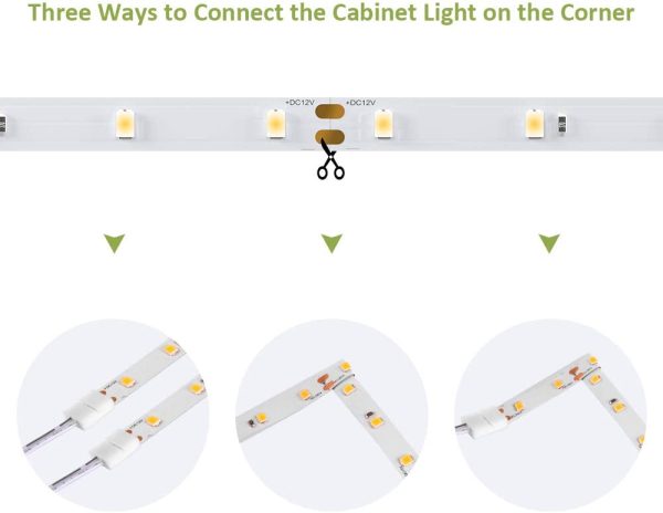 Ruban LED Blanc 6m 3000K avec Capteur de movement pour Placard, Eclairage Dimmable Sous Meuble Cuisine avec 10 Niveaux de Luminosité Réglable, Bande Lumineux Adhésif,1800lm, 12V Blanc Chaud – Image 6