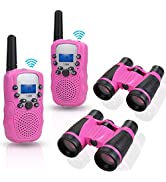 Anpro Talkie-walkie et Jumelles pour Enfants, 2 Ensembles de talkies-Walkies pour Enfants et 2 En...