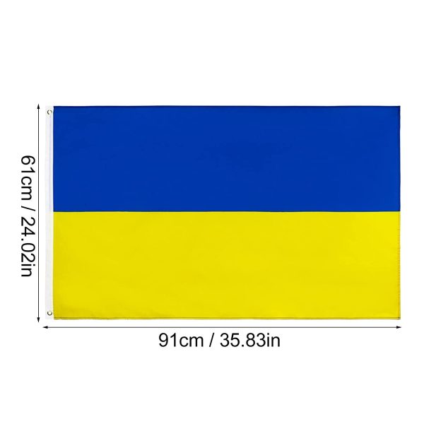 Drapeau ukrainien??Décoration drapeau ukrainien bleu jaune vif??Drapeau ukrainien intérieur et extérieur??Drapeau ukrainien résistant à la décoloration??Polyester à double couture (A, 30 X 45 CM) – Image 3