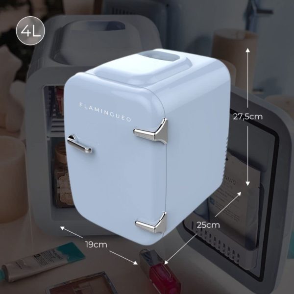 Mini Frigo de Chambre - Petit Frigo 4L, Mini Frigo Cosmetique, Frigo Portable, Réfrigérateur Électrique Portable 12V/220V, Fonction Chaud/Froid, Petit Frigo de Chambre – Image 3