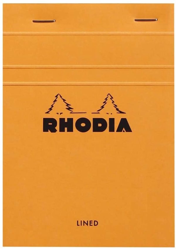 RHODIA 13600C - Bloc-Notes Agrafé N°13 Orange - A6 - Ligné - 80 Feuilles Détachables - Papier  Blanc 80 g/m² - Couverture en Carte Enduite Souple, Résistante et Imperméable - Basics – Image 3