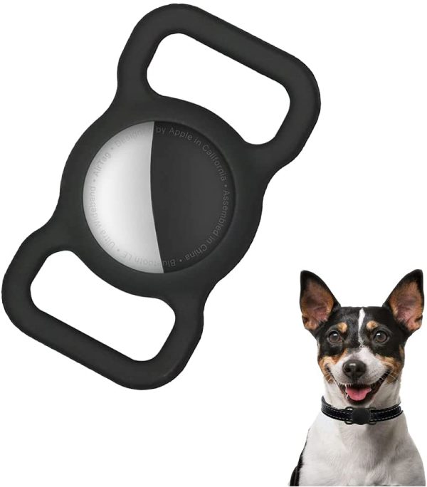 Étui de Protection en Silicone Compatible pour Airtag 2021, Housse de Protection Anti-Rayures et Anti-Perte, Support Airtag Adapté aux Accessoires de Collier de Chien et Chat. (Noir) – Image 2