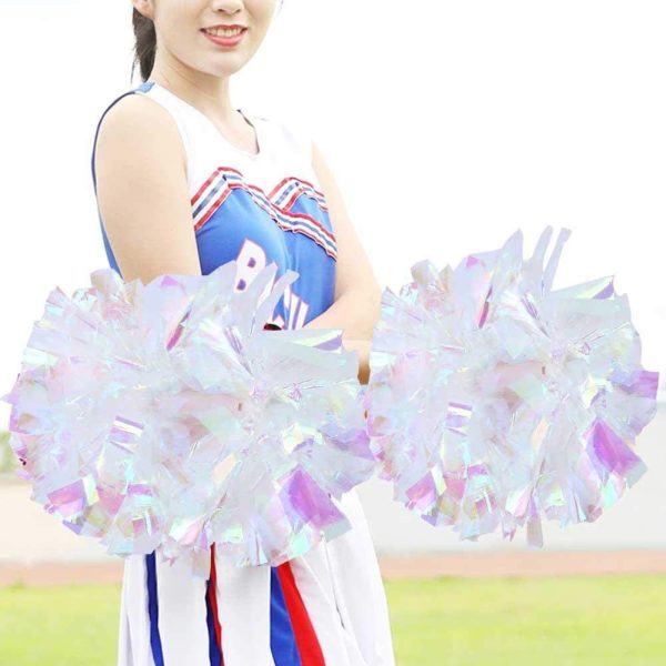 VGEBY1 Pom Pom Cheerleading, 2 Couleurs Cheerleading Poms Étincelle Brillant Coloré Cheerleader Pompoms pour Encourager Les Sports – Image 7