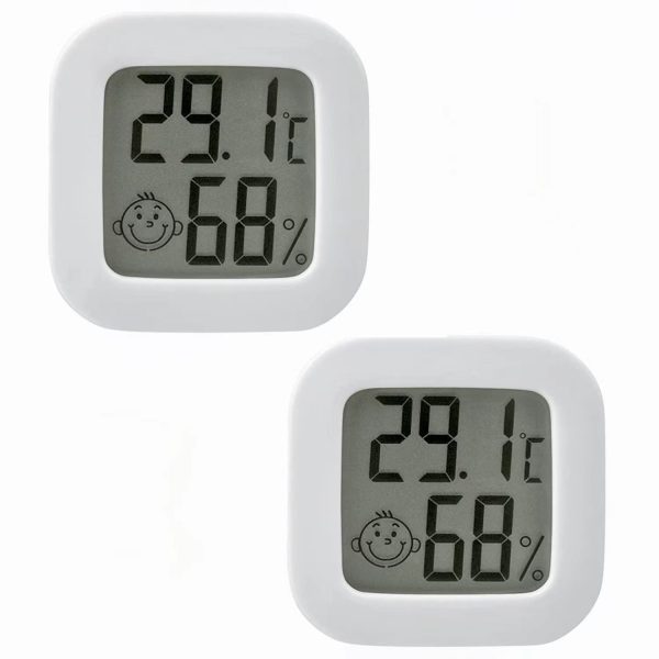 Flintronic Thermomètre Hygrometre Interieur, 2PCS Mini Thermomètre Hygromètre Intérieur Digital à Haute Précisio,Thermomètre Précis et Hygromètre pour La maison,Le bureau,Les Reptiles,La Pépinière – Image 5