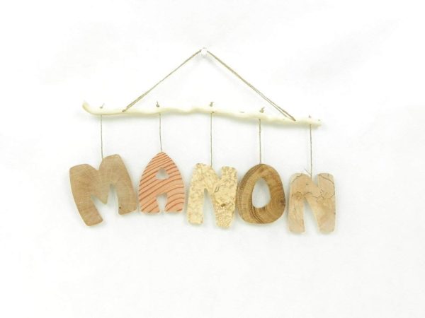 Prénom, lettres en bois, déco enfant/bébé, cadeau de naissance, mobile en bois avec prénom, fait main en bois naturel – Image 7