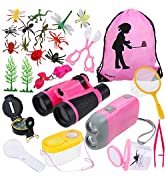 Anpro 25pcs Explorer Jumelles Enfant Kit ,Kit Aventure en Plein Air Comprenant Jumelles, Kit Papi...