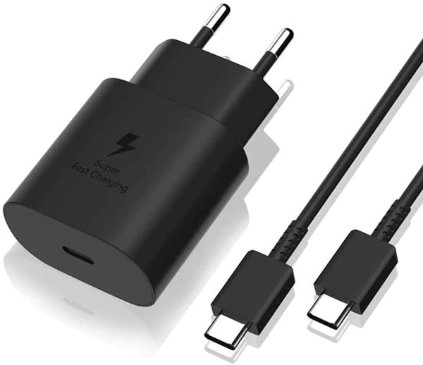 Chargeur Rapide 25W + Cable USB-C USB-C Compatible avec Samsung S22/S22 PLUS/S22 ULTRA/S21 FE 5G/S21/S21 PLUS/S21 ULTRA/S20 FE/S20/S20 PLUS/S20 Ultra/Note 20/Note 20 ULTRA/A52/A72 Phonillico® – Image 4