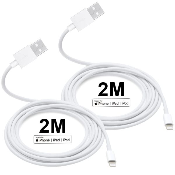 Chargeur iPhone [Certifié Apple MFi] 2 x 6 pieds Câbles USB vers Lightning Câble de charge Transfert de synchronisation de données Compatible avec iPhone 13 12 11 Pro Max XS XR X 8 7 SE iPad – Image 3