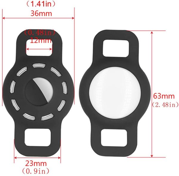 Étui en Silicone Airtag pour Collier pour Animaux de Compagnie avec Film Protecteur HD Haute Transparence, étui de Recherche GPS Portable réglable pour Collier de Chien Chat 2 pièces (2-Noir) – Image 3