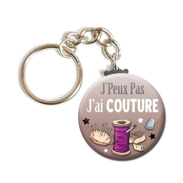 Porte Clés Chaînette 3,8 centimètres j' peux pas j' ai Couture Idée Cadeau Accessoire Humour Homme Femme Excuse