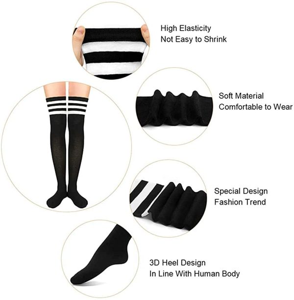 DRESHOW Femme Extra Longues Chaussettes Hautes de Cuisse Montantes Chaussettes de Genoux para Sport Cosplay – Image 7