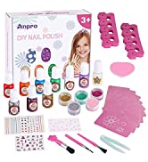 Anpro Vernis À Ongles Enfant Set, Autocollants de Tatouage temporaires Assortis, Cadeau créatif p...